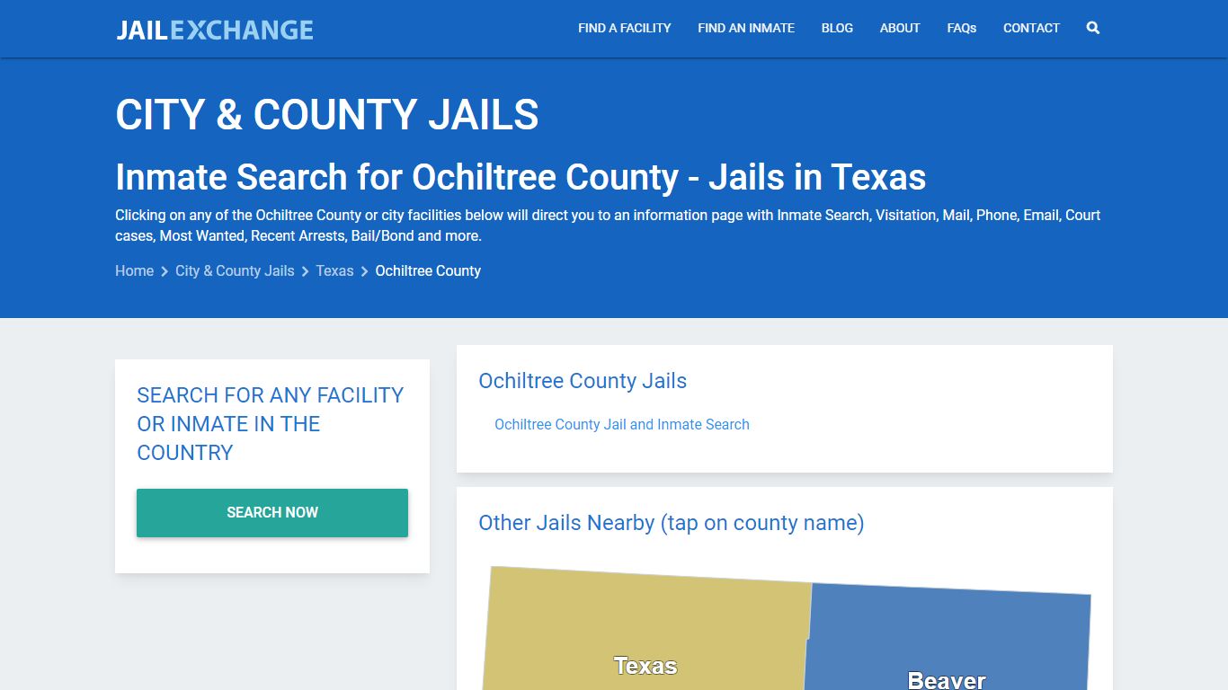Inmate Search for Ochiltree County | Jails in Texas - Jail Exchange